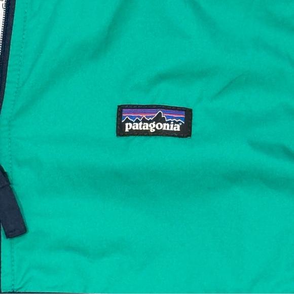 Patagonia Boys Light & Variable Jacket L 12 Teal Navy Colorblock Windbreaker - Picture 3 of 10